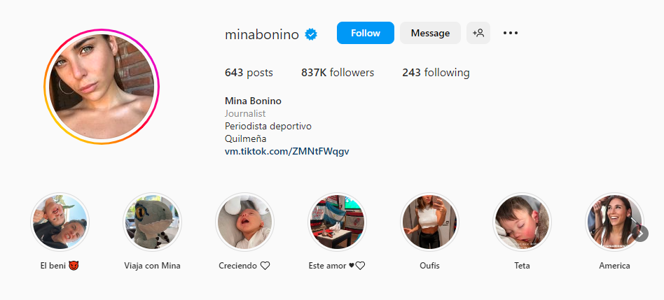 Mina Bonino Social Media